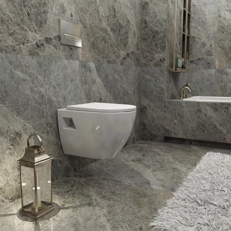AICA WC Suspendu Avec Abattant Ultra Fin Soft-Close
