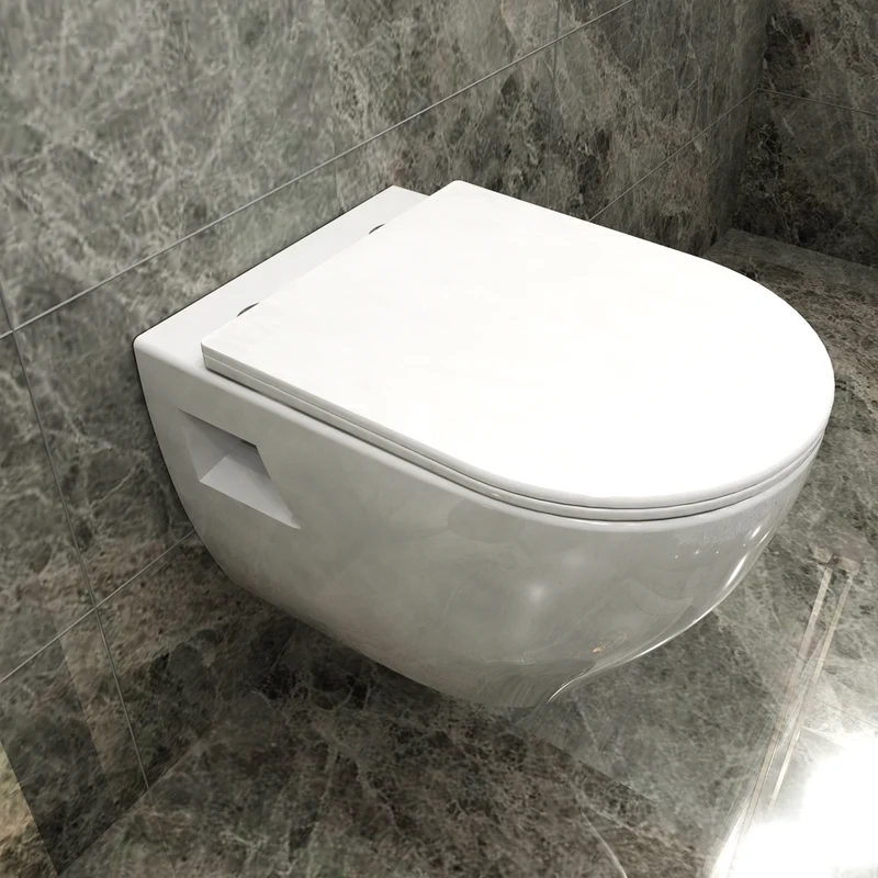 AICA WC Suspendu Avec Abattant Ultra Fin Soft-Close