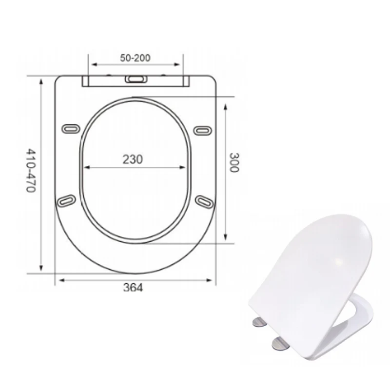 AICA WC Suspendu Avec Abattant Ultra Fin Soft-Close