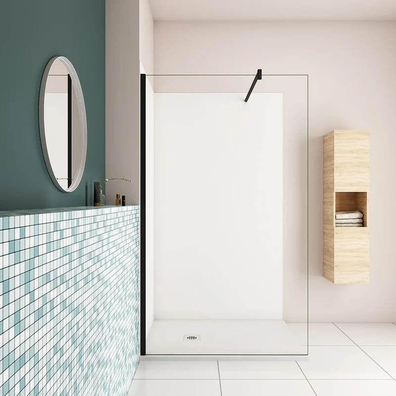 AICA ensemble complet douche à l'Italiennne avec 2 panneaux mural de douche cabine de douche et un receveur de douche