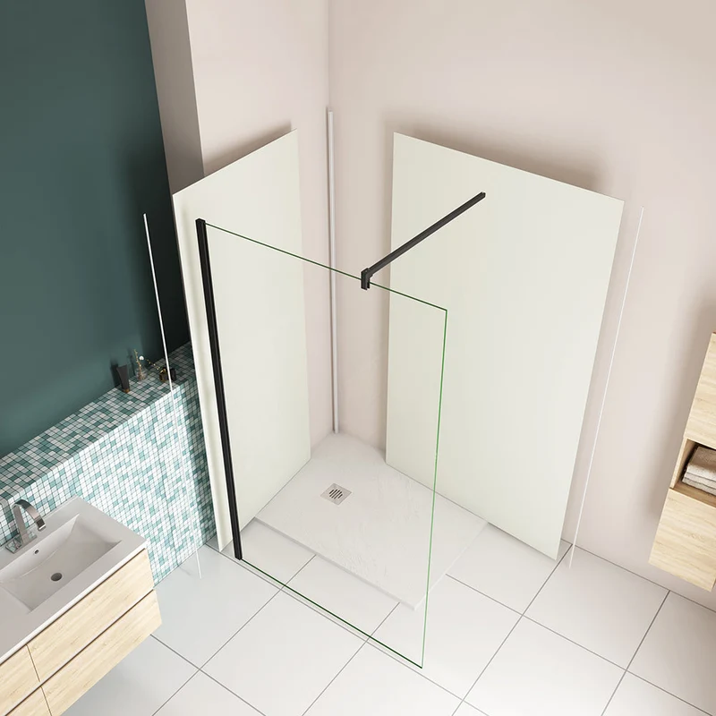 AICA ensemble complet douche à l'Italiennne avec 2 panneaux mural de douche cabine de douche et un receveur de douche