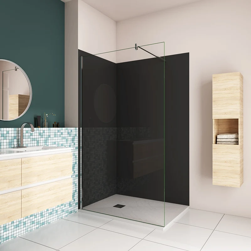 AICA ensemble complet douche à l'Italiennne avec 2 panneaux mural de douche cabine de douche et un receveur de douche
