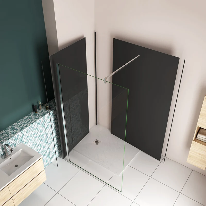 AICA ensemble complet douche à l'Italiennne avec 2 panneaux mural de douche cabine de douche et un receveur de douche