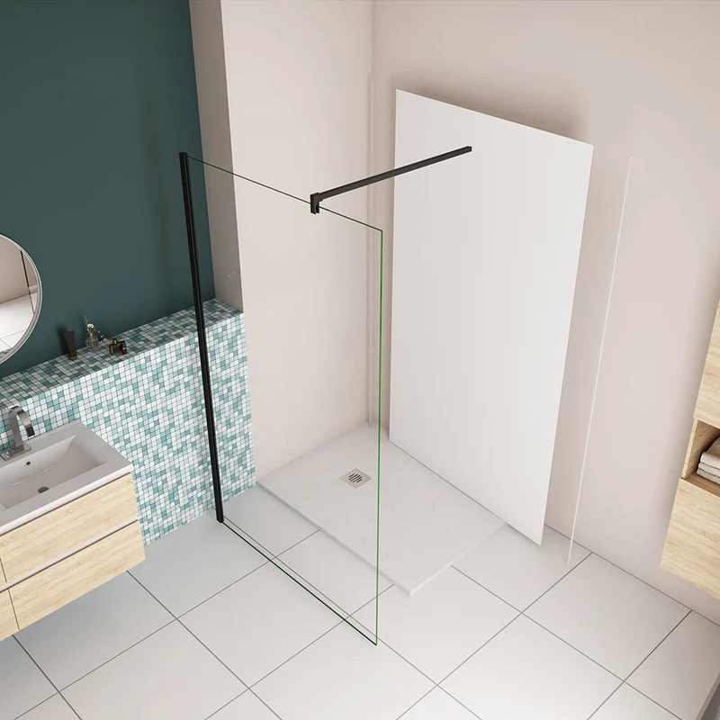 AICA ensemble complet douche à l'Italiennne avec un panneau mural de douche et un receveur de douchemodèle