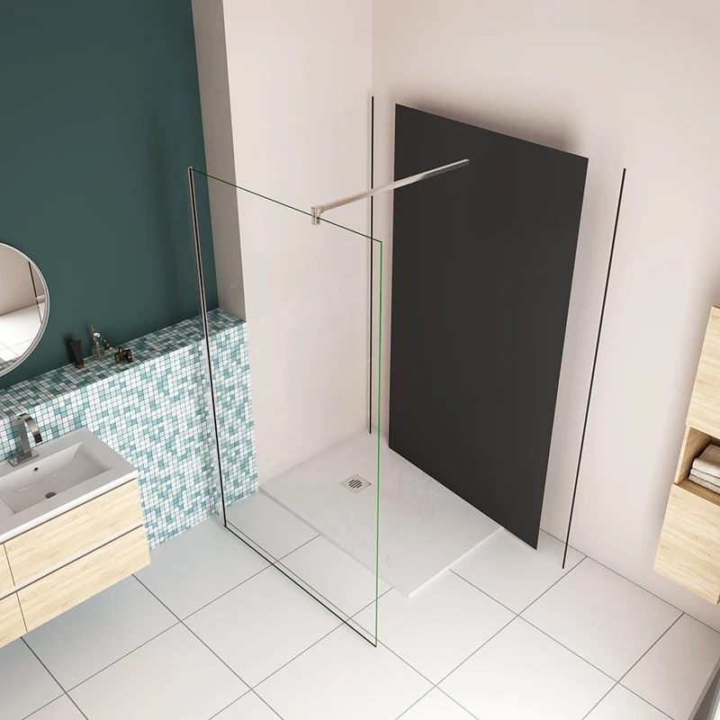 AICA ensemble complet douche à l'Italiennne avec un panneau mural de douche et un receveur de douchemodèle