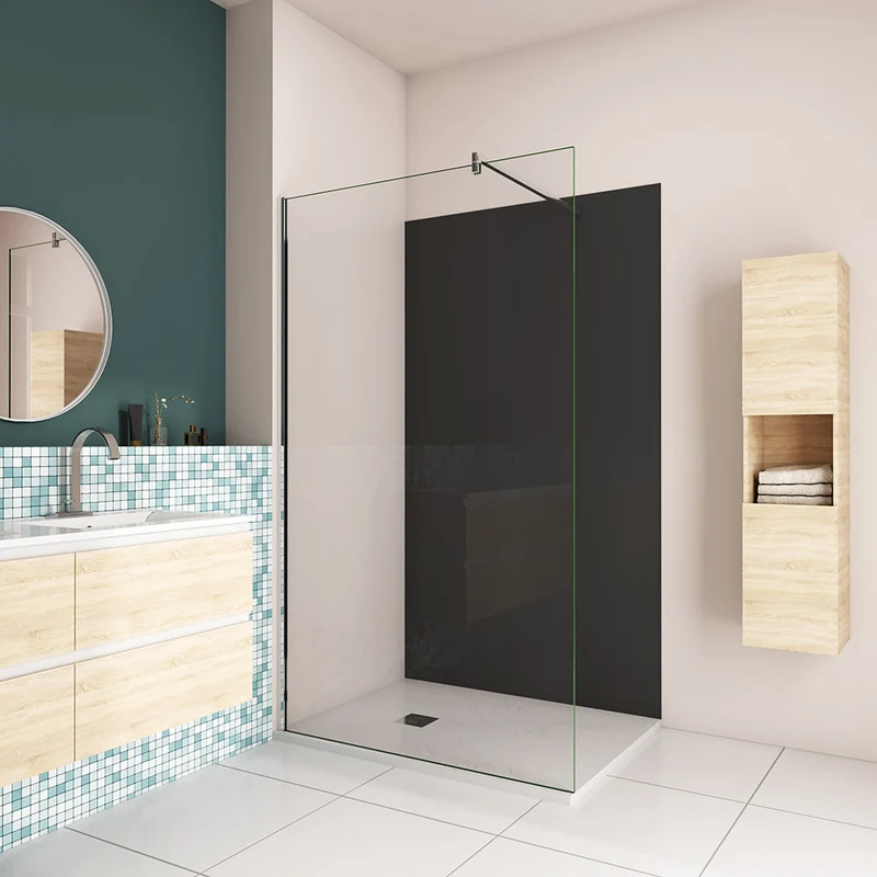 AICA ensemble complet douche à l'Italiennne avec un panneau mural de douche et un receveur de douchemodèle