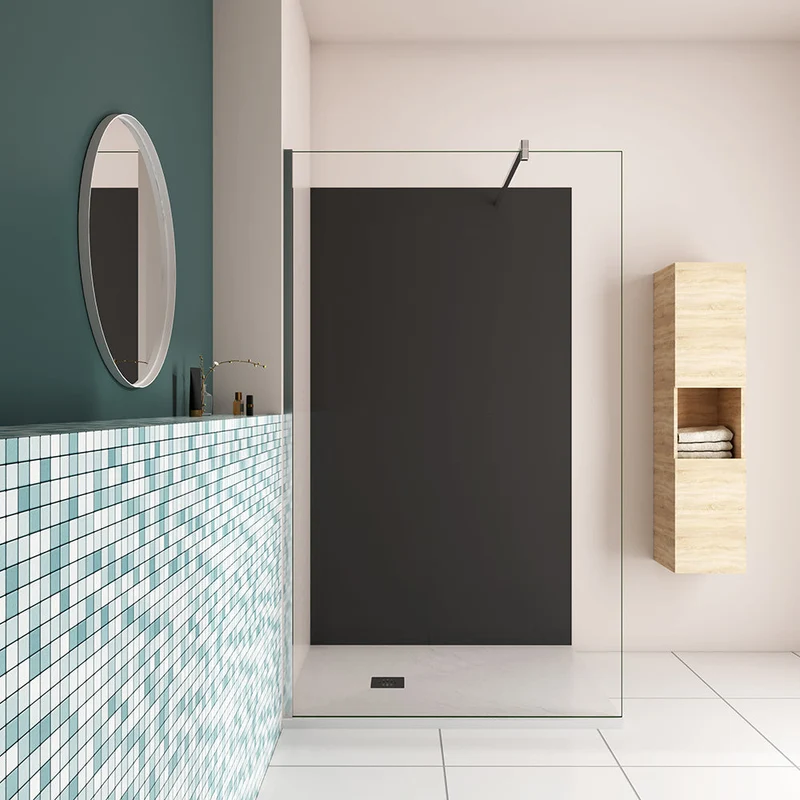 AICA ensemble complet douche à l'Italiennne avec un panneau mural de douche et un receveur de douchemodèle