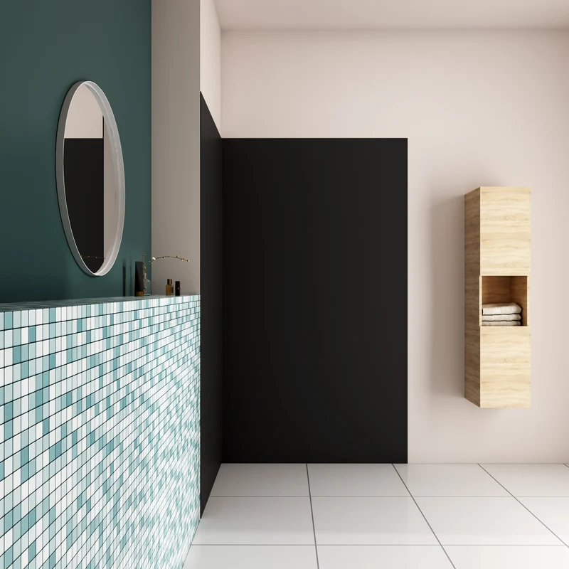 AICA Panneau mural de douche x2 avec les profiles de finition Panneaux muraux salle de bain habillage mural aluminium