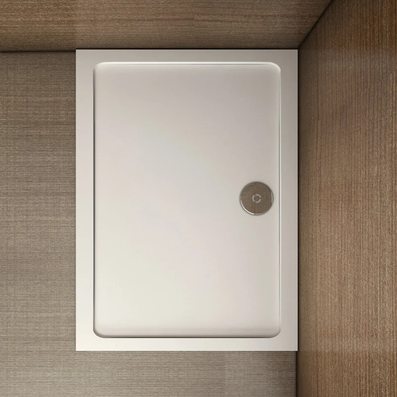 AICA Receveur de douche extra plat Résine et charges minérales BLANC RECTANGLE