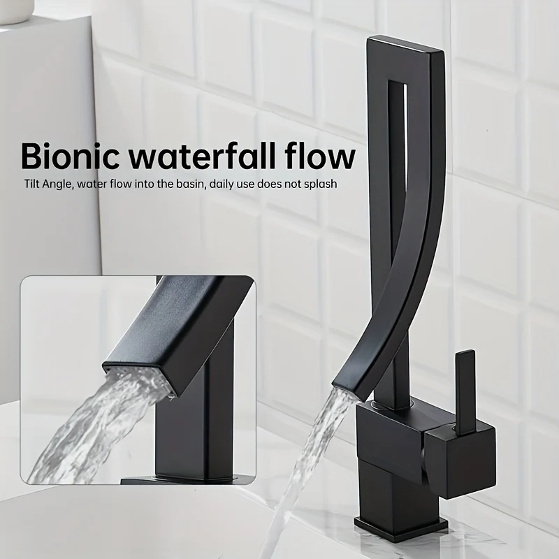 Mitigeur de lavabo design cascade au bec ajouré