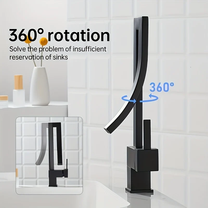 Mitigeur de lavabo design cascade au bec ajouré