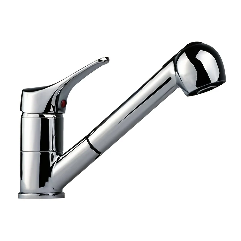 Mitigeur de lavabo chromé bas avec douchette extractible de 16 cm