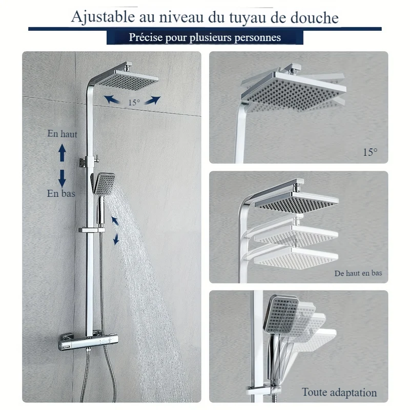 Colonne de douche avec thermostat