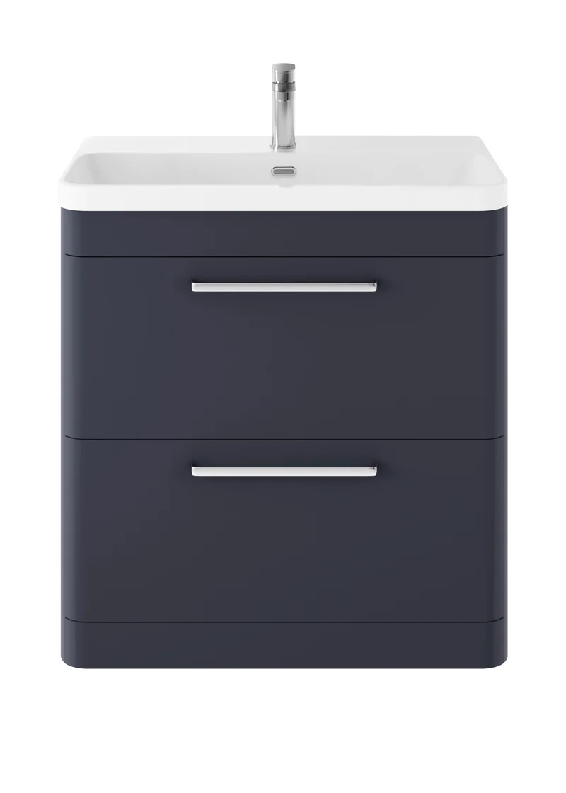 Solar Floor Standing 800mm Vanity Unit & Thin Edge Ceramic Basin - Indigo Blue Super Matt