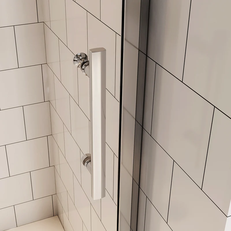 AICA porte de douche 185cm en verre anticalcaire 2 verres mobile et un verre fixé