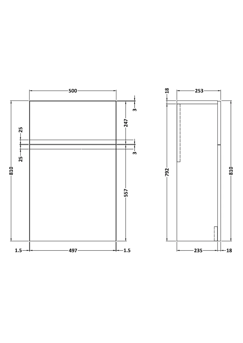 Urban 500mm WC Unit - Soft Black Satin