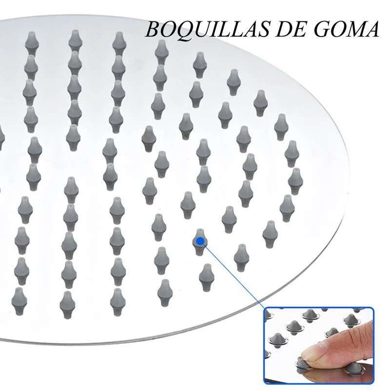 Colonne de douche thermostatique Aica, longueur extensible 85 - 125 cm, pommeau de douche rond en acier inoxydable, en chrome argenté brillant, douche à effet pluie 38°, baignoire et baignoire