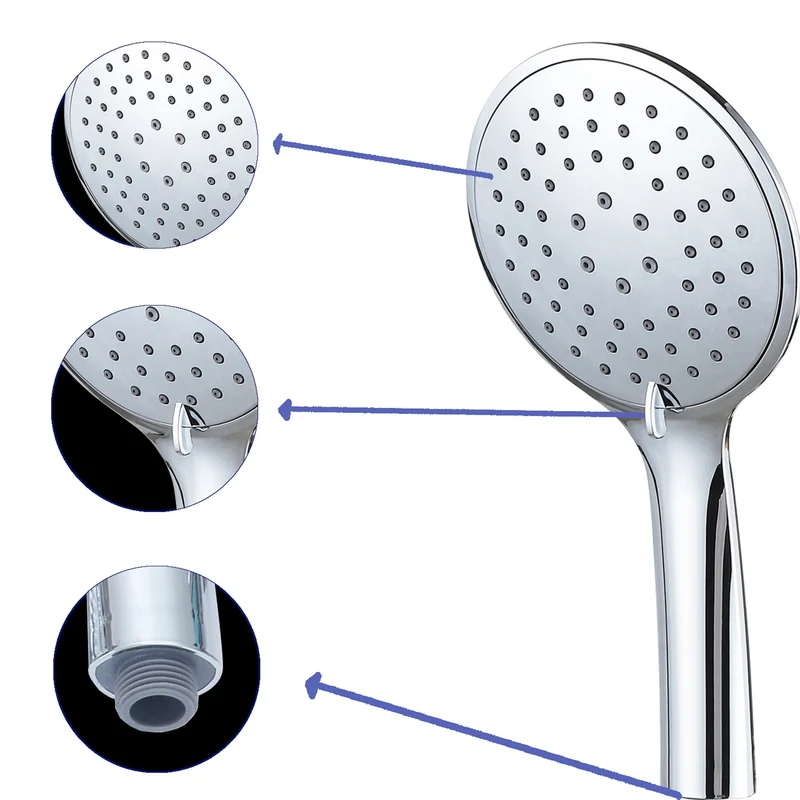 Colonne de douche thermostatique Aica, longueur extensible 85 - 125 cm, pommeau de douche rond en acier inoxydable, en chrome argenté brillant, douche à effet pluie 38°, baignoire et baignoire