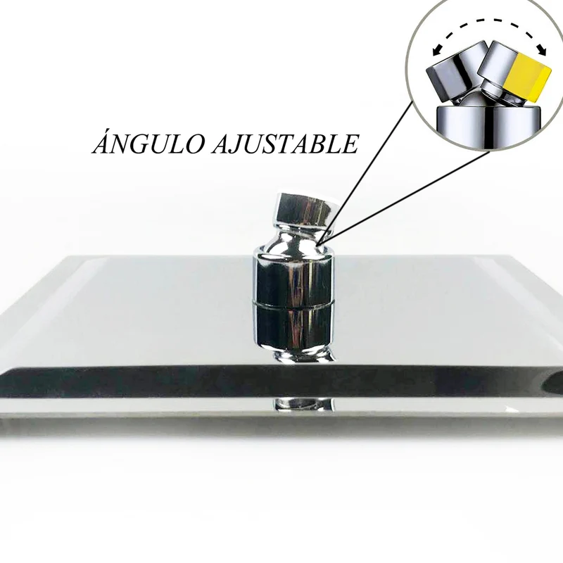 Ensemble de colonne de douche thermostatique Aica 38 ?, hauteur rétractable 85 ~ 125 cm, tête carrée en acier inoxydable chromé, douche à effet pluie, robinet de salle de bain