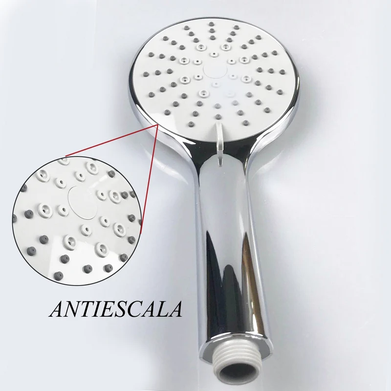 Colonne de douche thermostatique, barre rétractable 80 ~ 116 cm, tête ronde en acier inoxydable chromé, robinet de douche à effet pluie argenté, salle de bain et baignoire