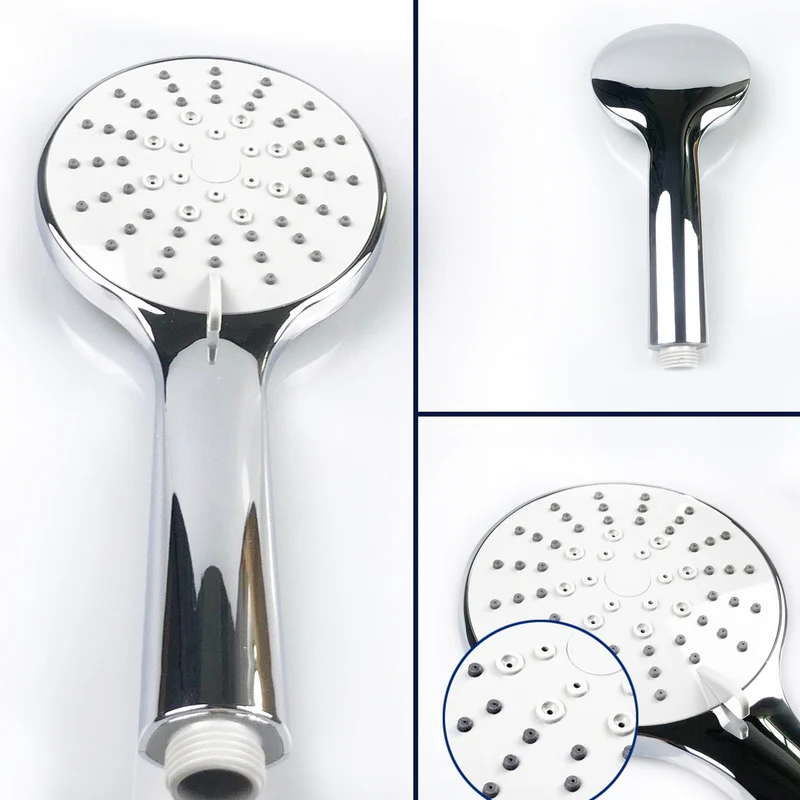 Colonne de douche thermostatique, barre rétractable 80 ~ 116 cm, tête ronde en acier inoxydable chromé, robinet de douche à effet pluie argenté, salle de bain et baignoire