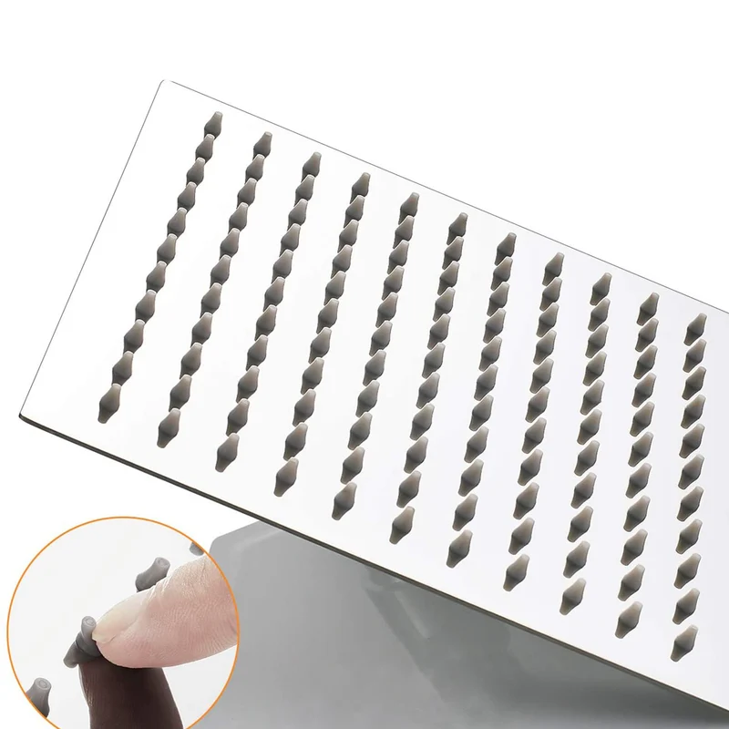 AICA Douche thermostatique à colonne avec robinet chromé argenté, douche de salle de bain, grande pomme de douche carrée avec tuyau en acier inoxydable chromé, douche à effet pluie