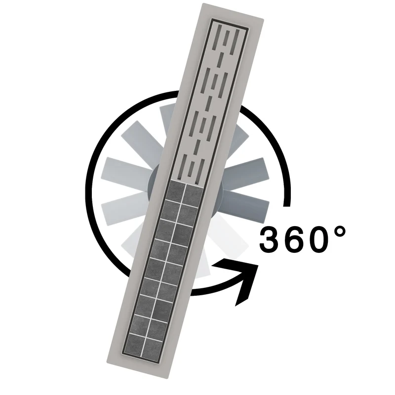 Caniveau de douche en Inox linéaire Italienne 360° à carreler plat 60-90
