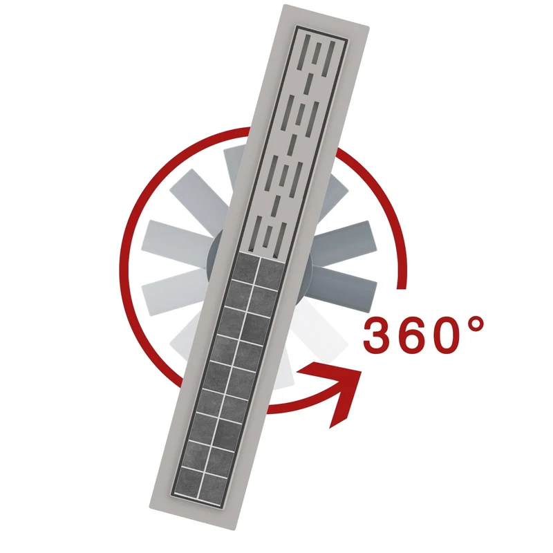 Caniveau de douche en Inox linéaire Italienne 360° à carreler plat 60-90