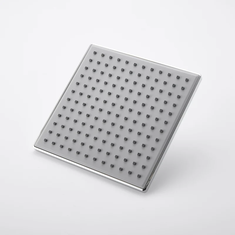 Douche carrée chromée, à main, fonction unique, 10" en acier inoxydable