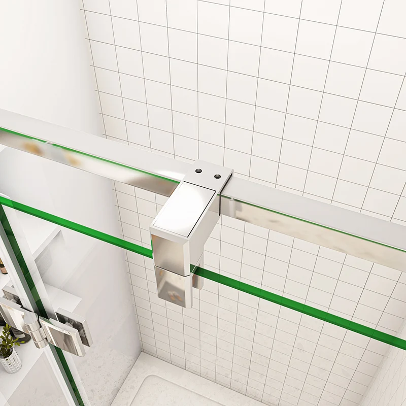 AICA Porte de douche pivotante 195cm en 6mm verre de sécurité anticalcaire avec barre de fixation