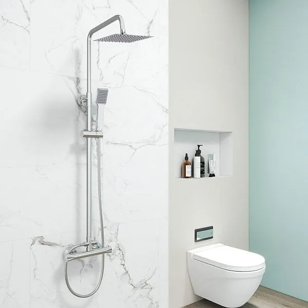 AICA Douche thermostatique avec pommeau carré (1260x258x500mm)