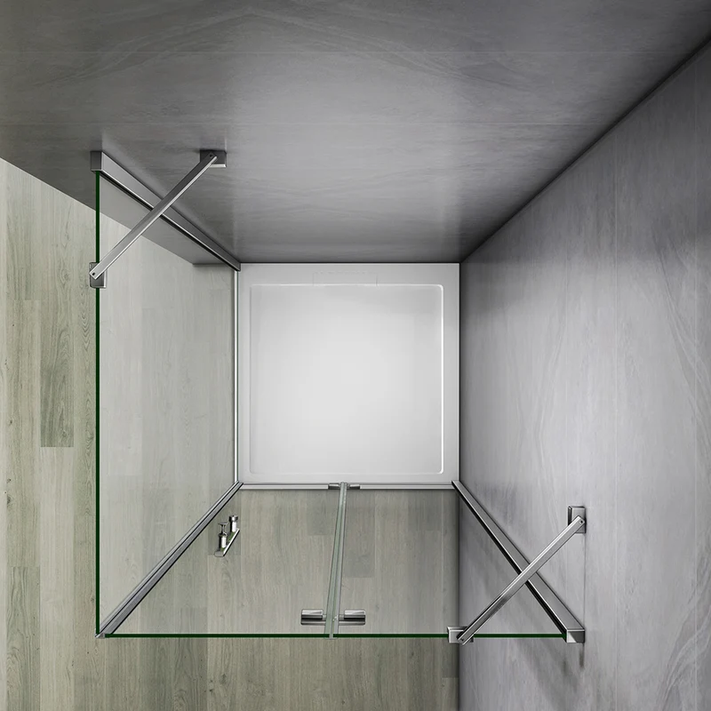 Aica cabine de douche 185cm porte de douche avec paroi de douche, cabine de douche à charnière en verre anticalcaire