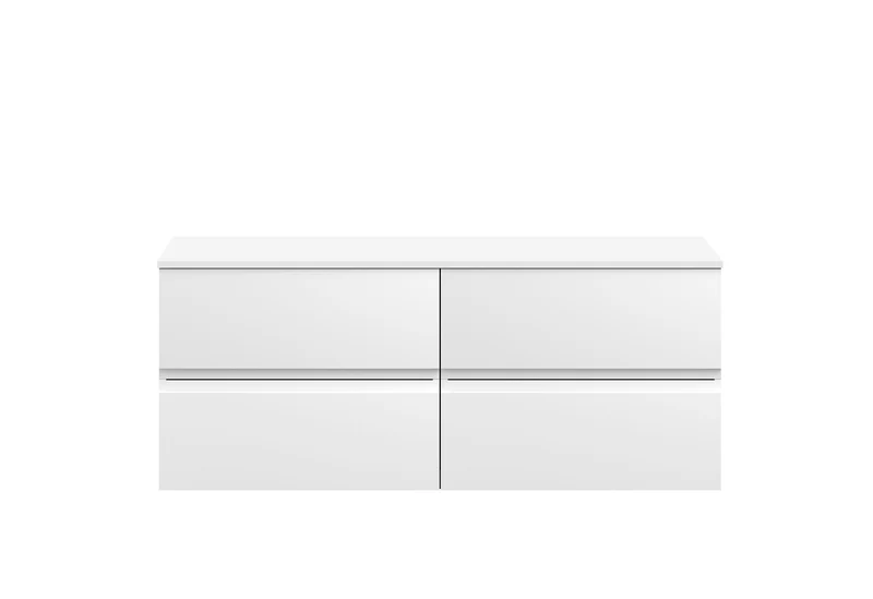 Urban 1200mm Wall Hung 4 Drawer Vanity Unit & Worktop - White Satin