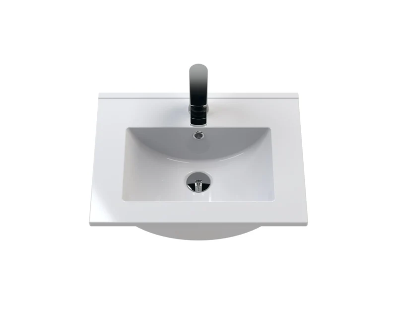 Urban 500mm Floor Standing 2 Door Vanity Unit & Minimalist Ceramic Basin - Soft Black Satin