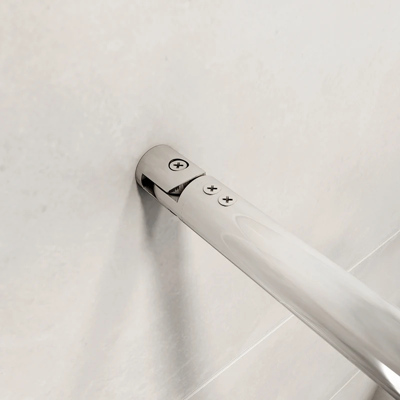 AICA paroi de douche à l'italienne 50-140x200cm Modèle Brume, avec barre de stabilisation extensible 70-120cm en cylindrique Paroi latérale fixe en 8mm verre de sécurité