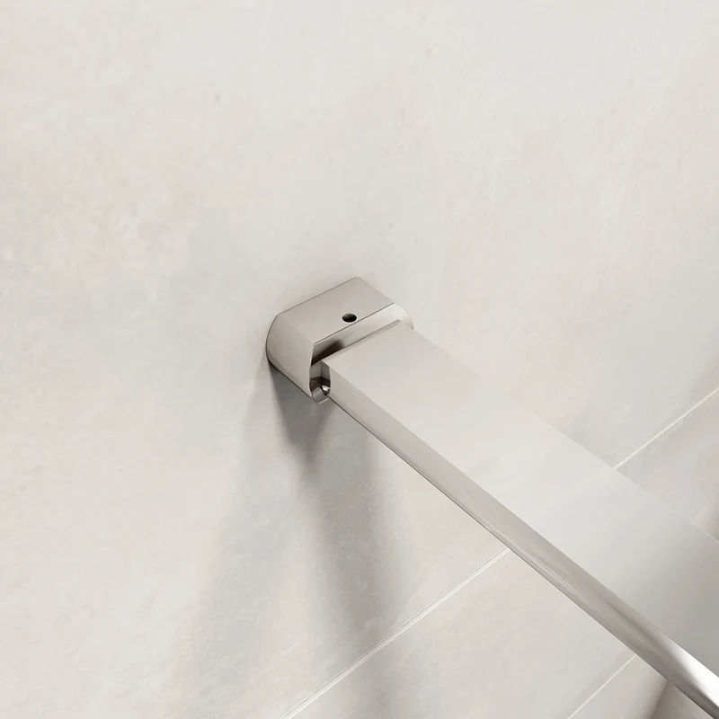 AICA paroi de douche à l'italienne 50-140x200cm Modèle Brume, avec barre de stabilisation 90cm Paroi latérale fixe en 8mm verre de sécurité