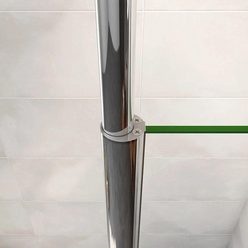 AICA paroi de douche à l'italienne 50-140x200cm Modèle Brume, avec barre de fixation au plafond 203-320cm Paroi latérale fixe en 8mm verre de sécurité