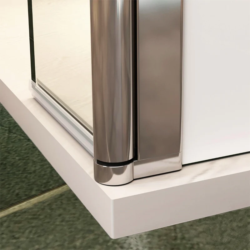 AICA paroi de douche à l'italienne 50-140x200cm Modèle Brume avec retour pivotant, paroi de douche en 8mm verre trempé avec barre de fixation 73-120cm en carré