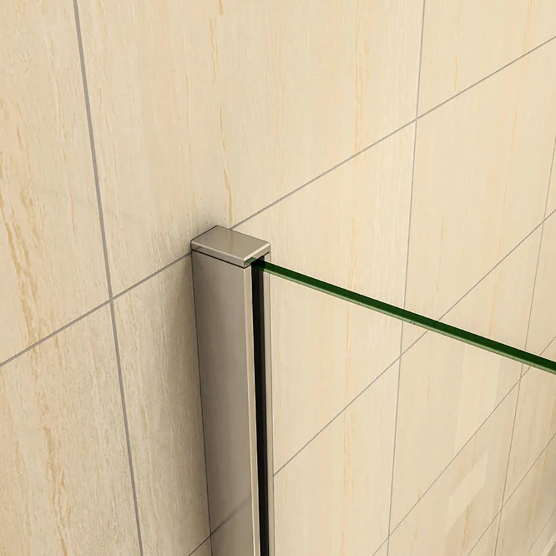 AICA paroi de douche à l'italienne 70-100x190cm en verre 8mm anticalcaire, paroi de douche avec 2 étagères et une barre de fixation 45cm la pince 360°