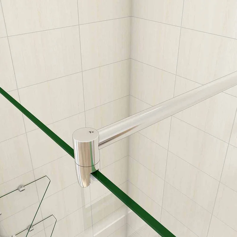 AICA paroi de douche à l'italienne 70-140x190cm en verre 8mm anticalcaire, paroi de douche avec 2 étagères et une barre de fixation extensible 70-120cm en cylindrique