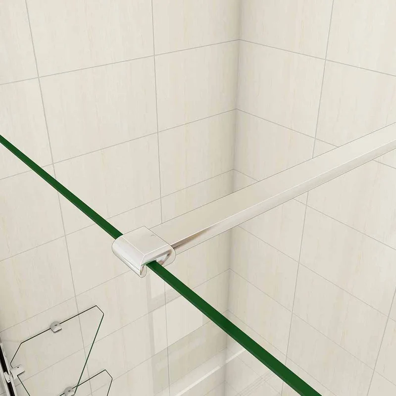 AICA paroi de douche à l'italienne 70-140x190cm en verre 8mm anticalcaire, paroi de douche avec 2 étagères et une barre de fixation 90cm