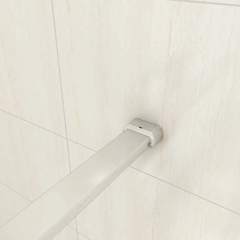 AICA paroi de douche à l'italienne 70-140x190cm en verre 8mm anticalcaire, paroi de douche avec 2 étagères et une barre de fixation 140cm