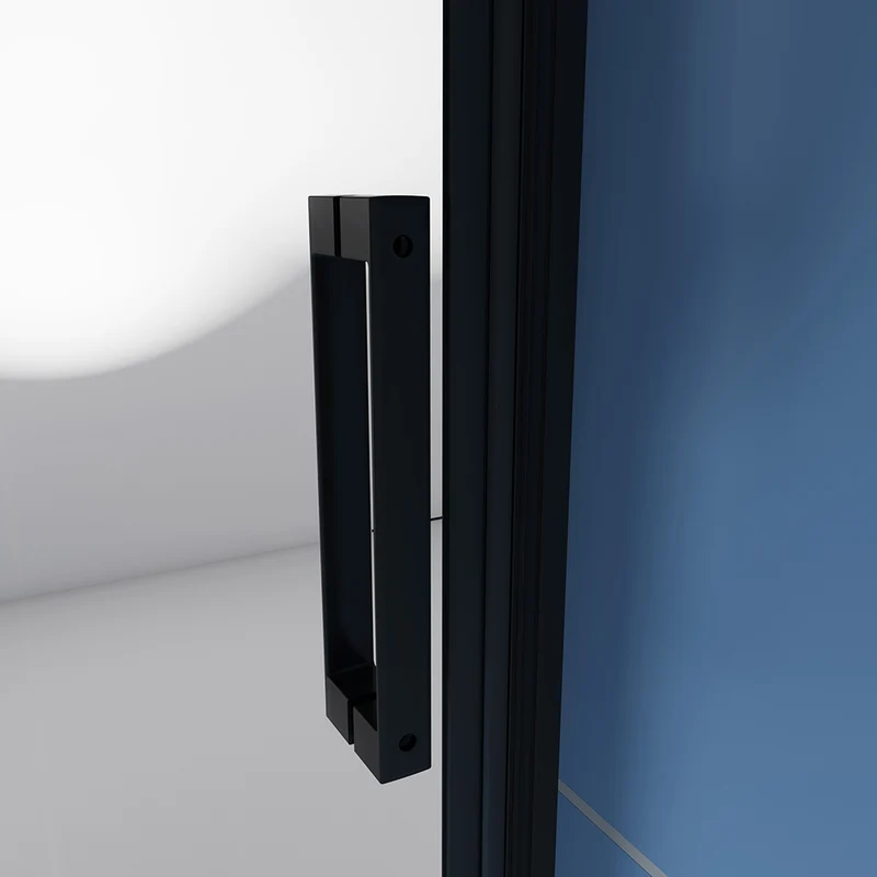 AICA porte de douche pivotante 80-140 cm en 6mm verre anticalcaire Installation en niche porte de douche noire Hauteur 185cm