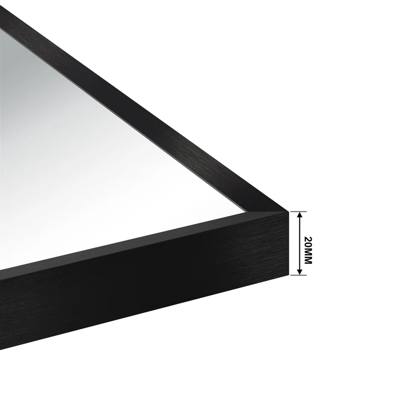 AICA Miroir Mural, Cadre En Aluminium, Rectangle Noir Ou Doré, pour Salle de Bain Salon WC