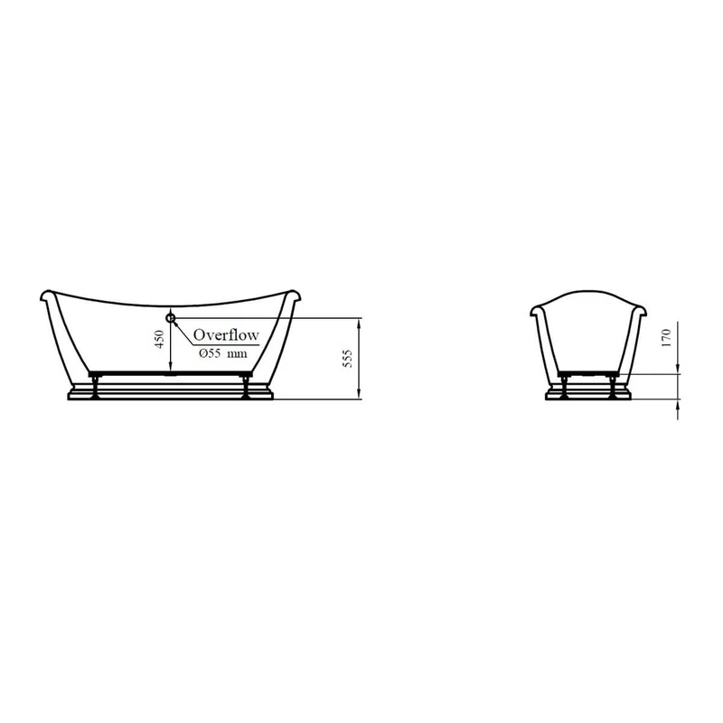 Traditional English Bateau Double Ended Slipper Bath