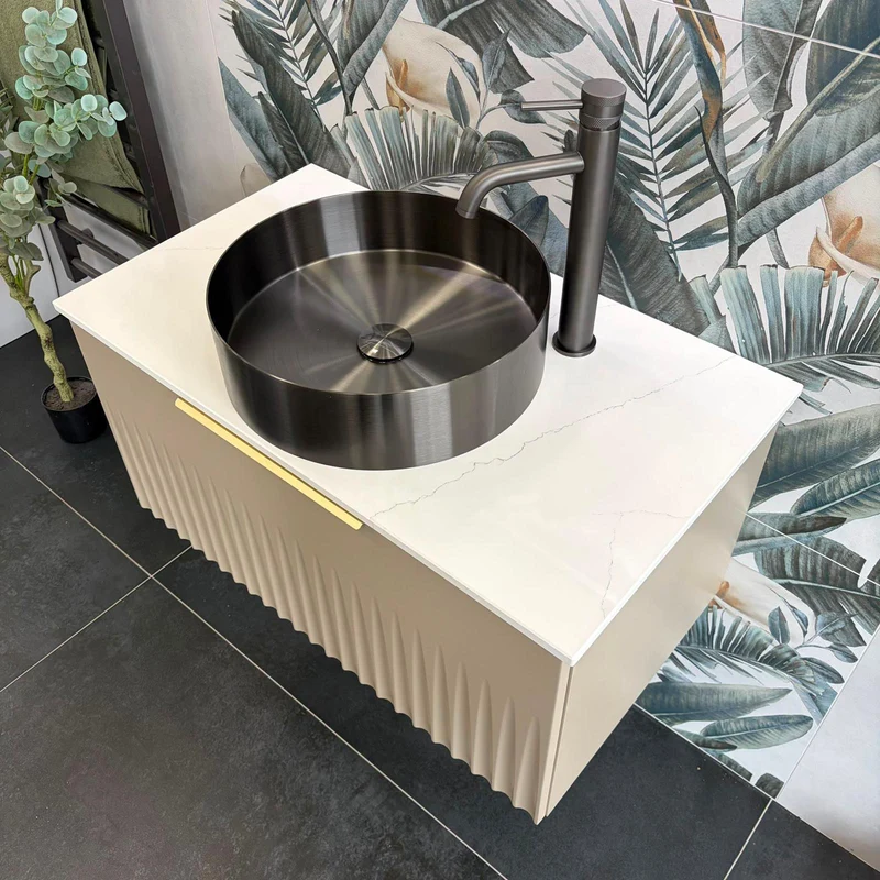 Vesuvio Metal Round Bowl 38 x 38 x 11cm - Anthracite (Gunmetal)