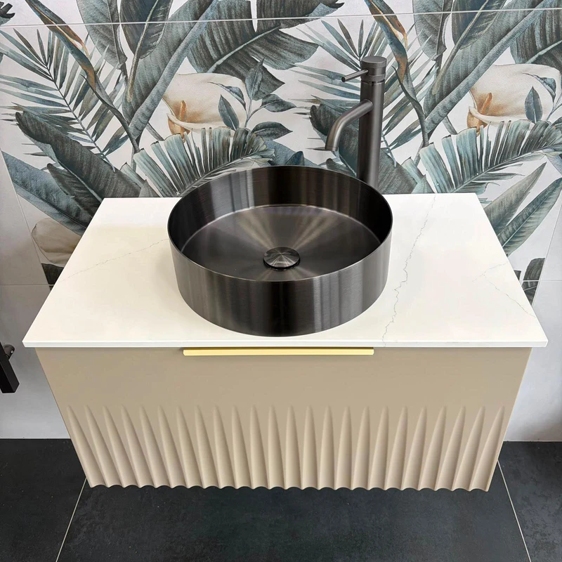 Vesuvio Metal Round Bowl 38 x 38 x 11cm - Anthracite (Gunmetal)