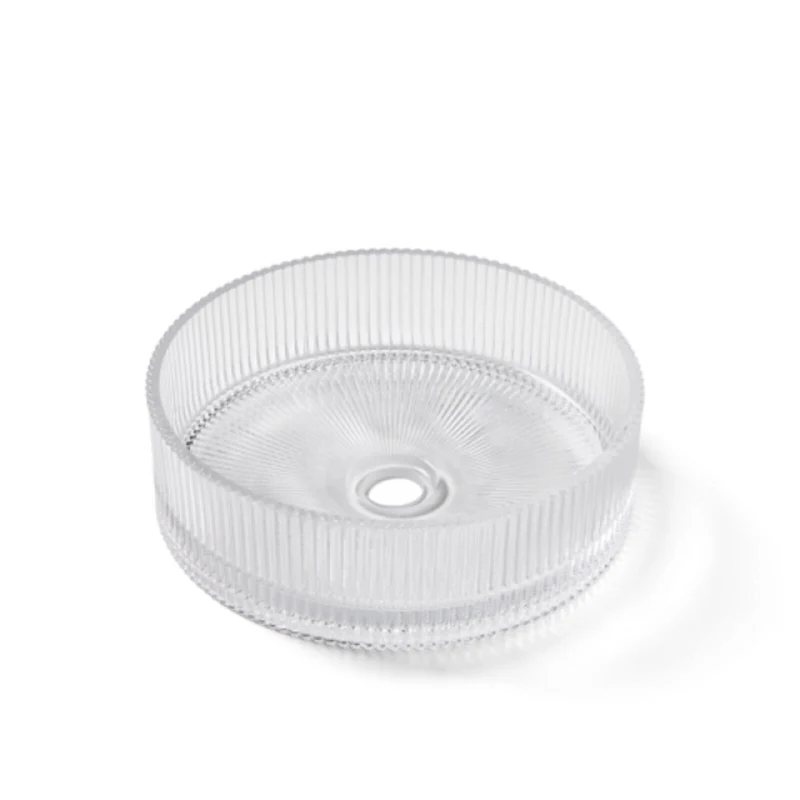 Iceberg Fluted Glass Round Bowl 36 x 36 x 11cm - Clear