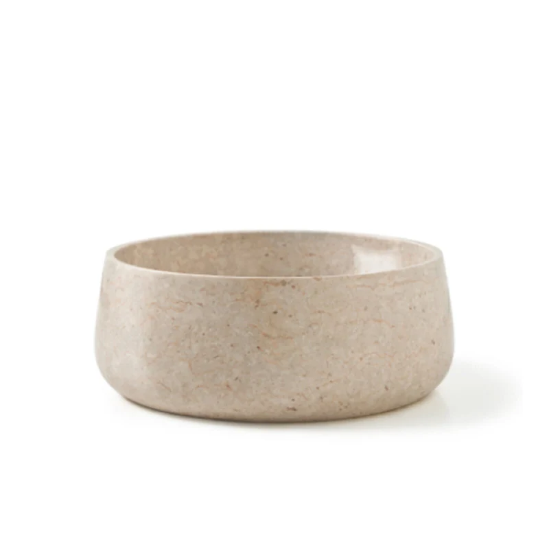 Flores white Natural Stone Basin - 40 x 40 x 15 - Ivory