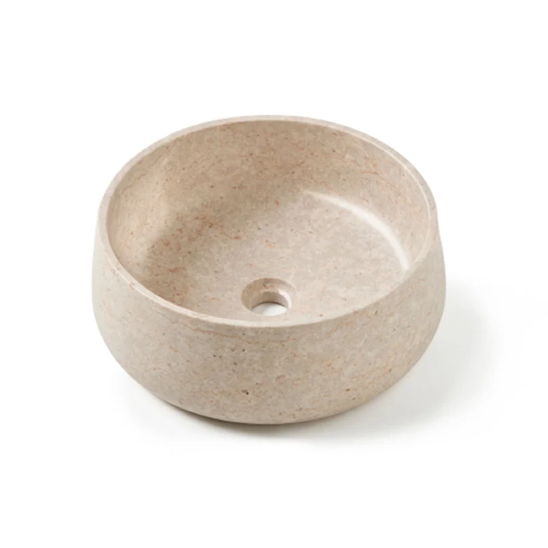 Flores white Natural Stone Basin - 40 x 40 x 15 - Ivory